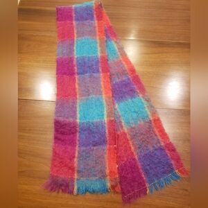 Irish Mohair Wool Scarf Red & Purple